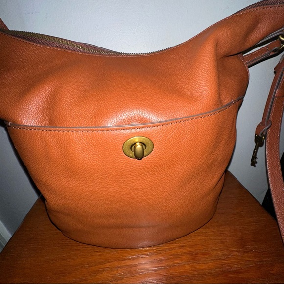 Fossil Talula Medium Hobo Bag Brown Leather SHB3034213 Brandy - Picture 3 of 12